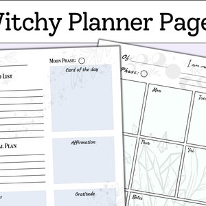 Witchy Planner Pages | Wicca Planner | Spiritual Planner | Witchcraft Planner | Tarot Planner | Wiccan Planner | Witch Daily Planner