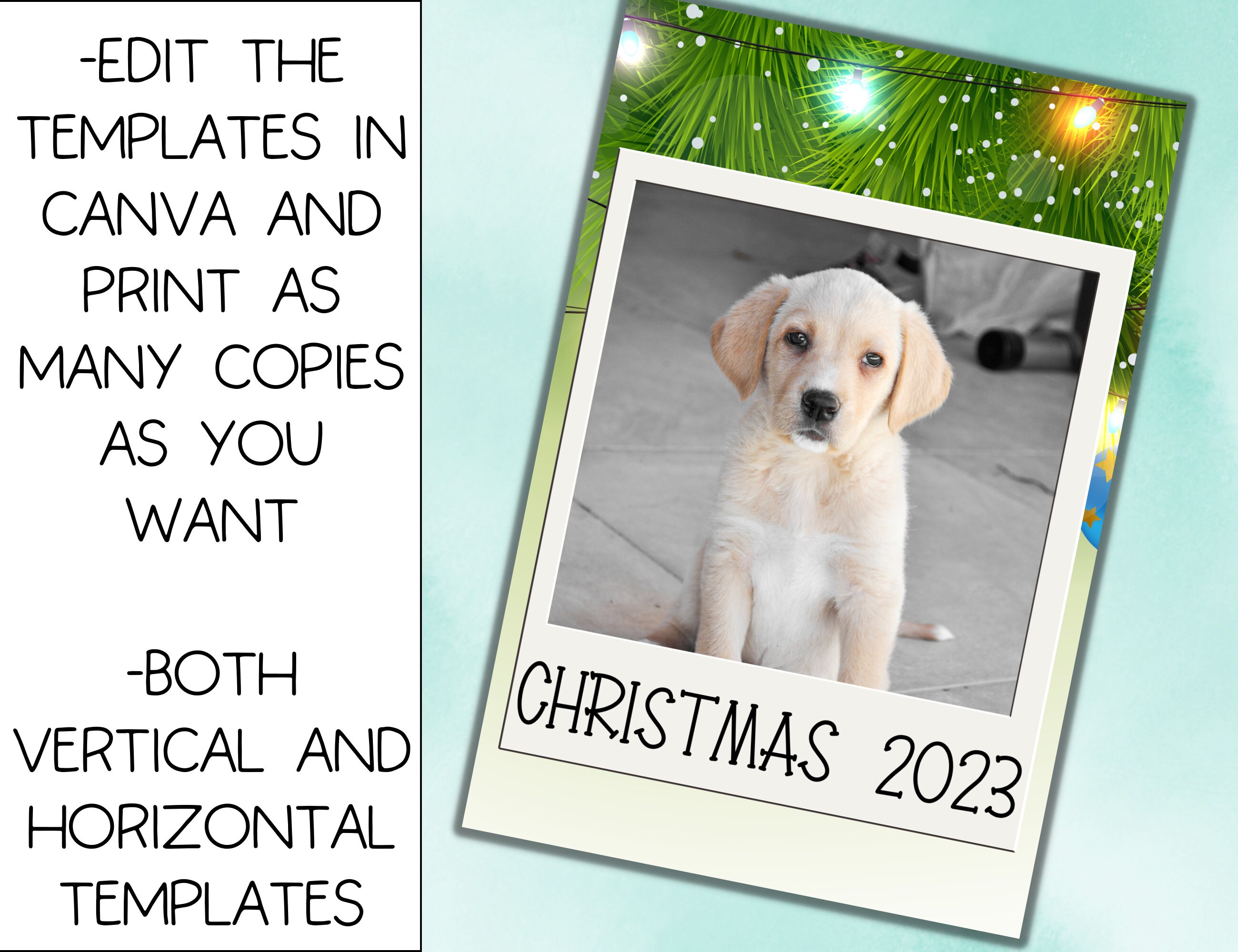 Editable Dog Christmas Card | Printable Christmas Card | Dog Photo ...