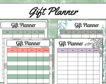 Gift Planner | Gift Tracker | Holiday Gift Tracker | Christmas Gift Tracker