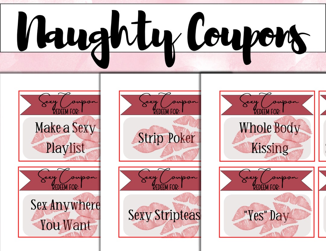 Printable Sexy Coupons Naughty Couple Sex Vouchers Customizable Coupons