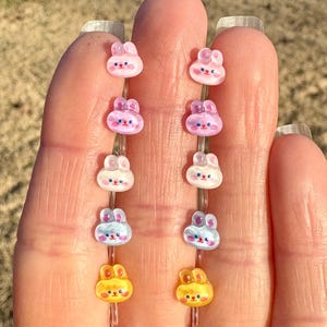 Invisible BUNNY Rabbit Clip On EARRINGS for Little Girls Kids Womens, Easter Pink White Spring Cute Dainty Hypoallergenic Handmade Jewelry