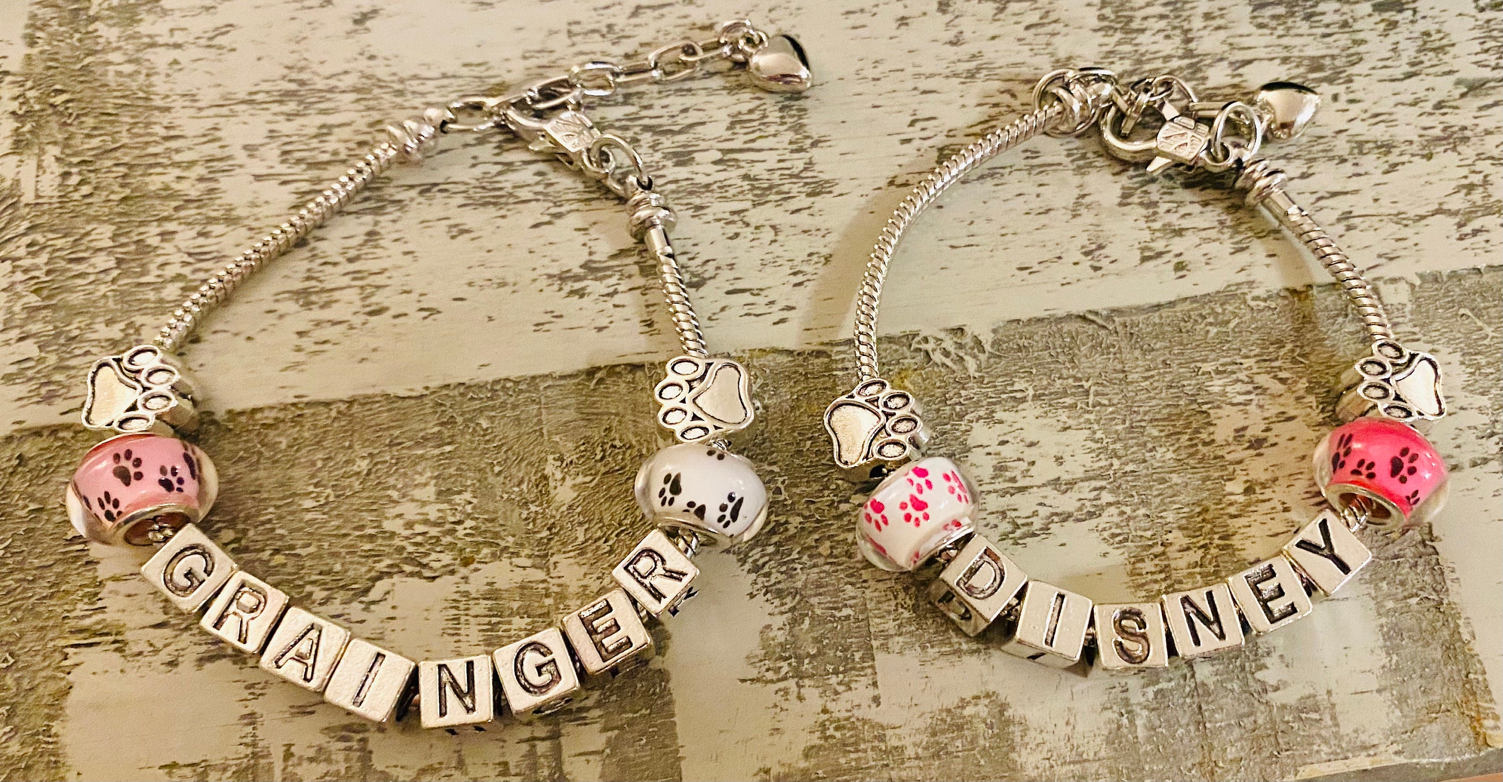 Custom PET Charm Bracelet Pet Name Pet Memorial Etsy
