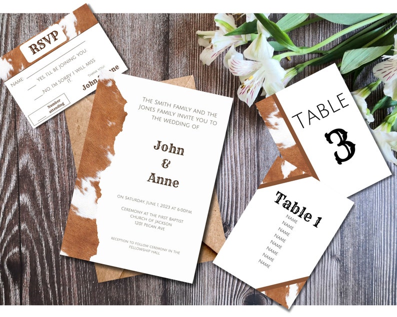 Rustic Wedding Invitation Bundle, Rustic Editable Wedding Sign Bundle