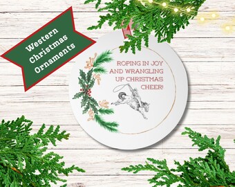 Horse Christmas Ornaments  - Horse Ornament - Double Sided Printing - Rustic and Western Decor - Customizable Back