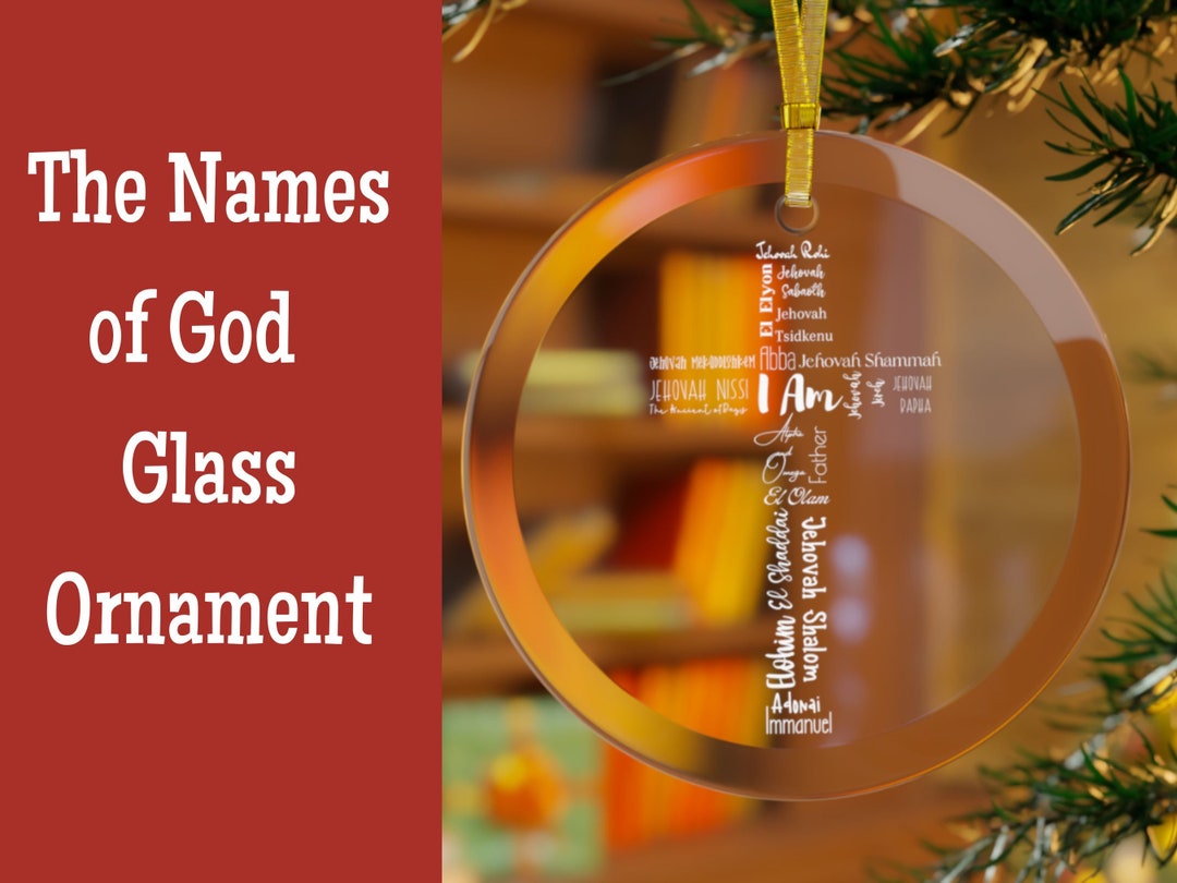 Unique Christmas Decor Flat Glass Ornament Featuring Over 20 Biblical