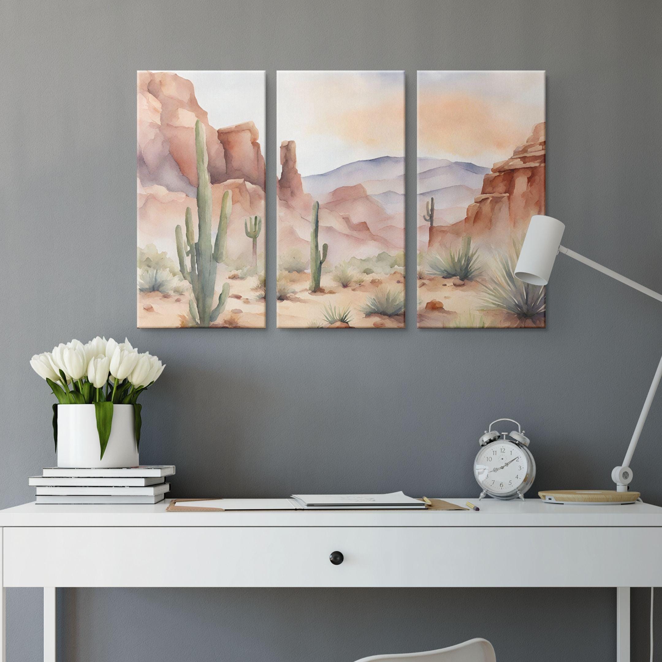 Desert Landscape Art Saguaro Cactus Wall Decor Santa Fe Style ...