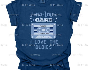 Long Term Care T-Shirt, Vintage Cassette Design (PNG)