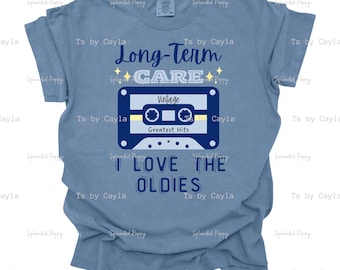 Vintage Cassette T-Shirt PNG, 'I Love The Oldies' (Digital Download)