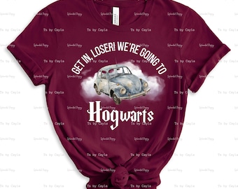 Harry Potter Car to Hogwarts PNG, T-Shirt Design (Digital Download)