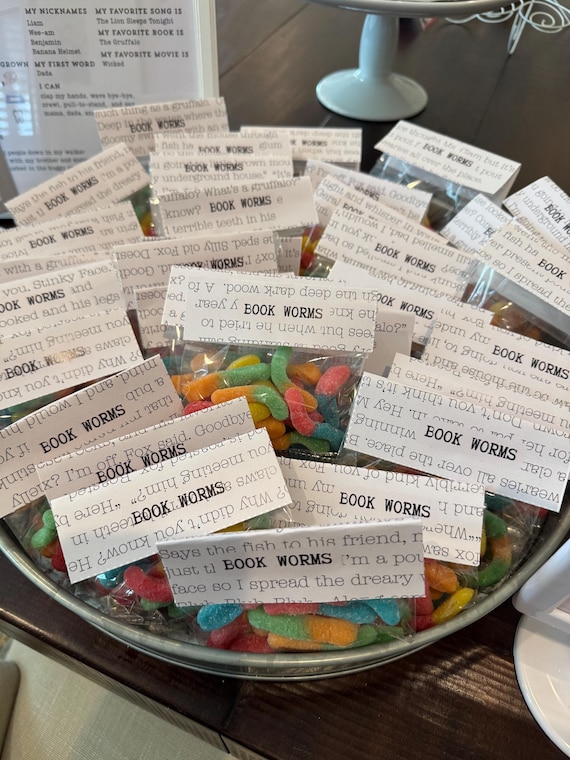 Book Worm Thank You PNG, Chapter One Birthday Thank You, Storybook BabyShower Thank You, Gummy Worm Thank You