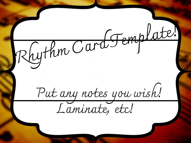 Rhythm Card Template for Elementary Music Classroom - Etsy