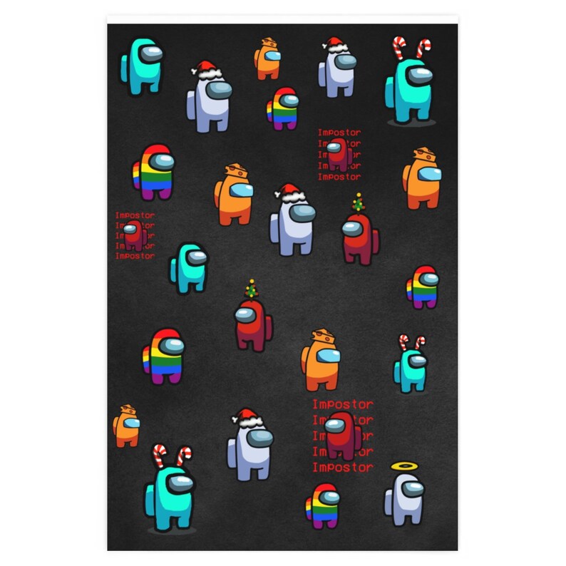 Among Us Wrapping Paper Christmas Paper Videogame Paper Etsy