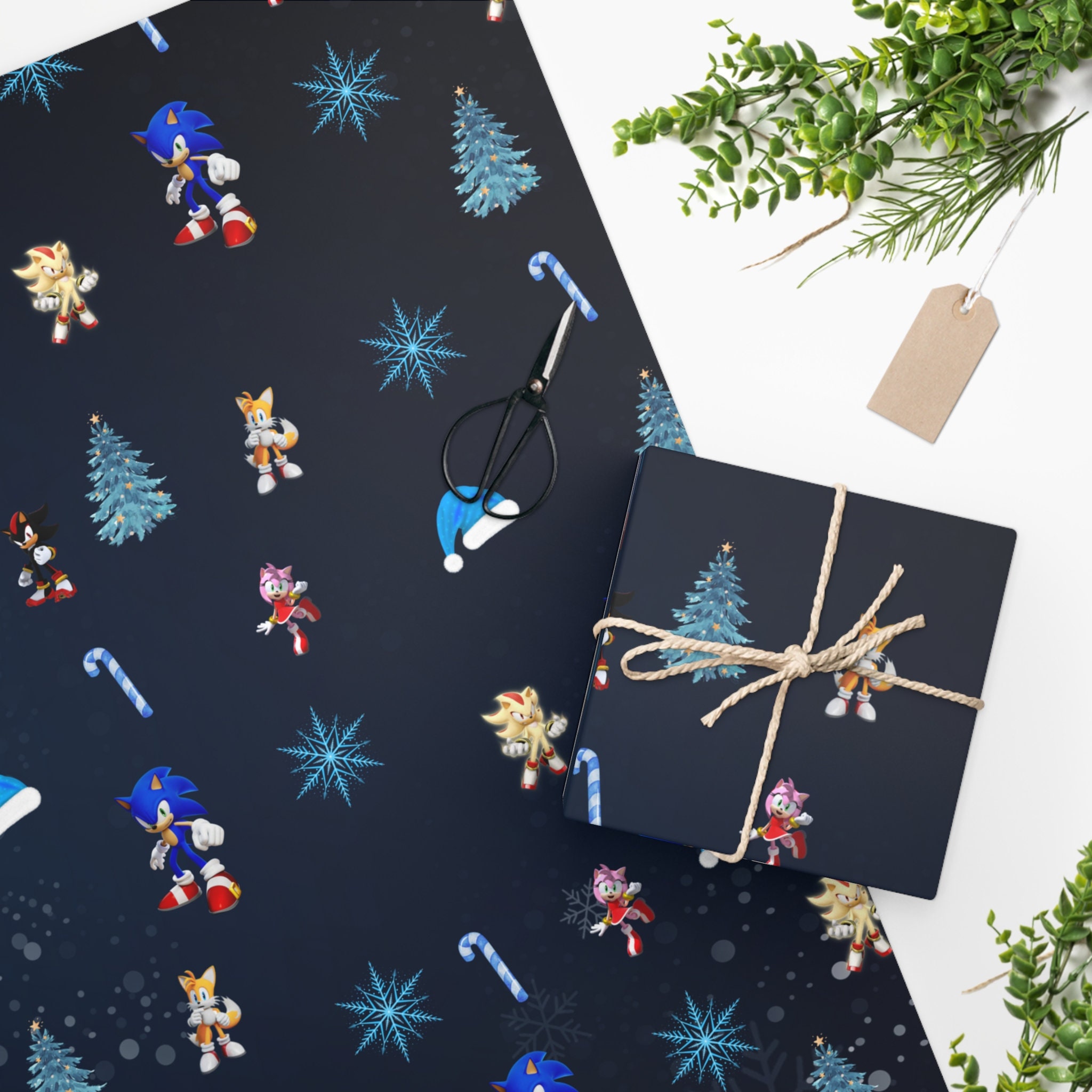 Christmas Sonic Wrapping Paper Sonic and Friends Sonic the Hedgehog Kids Christmas Wrapping