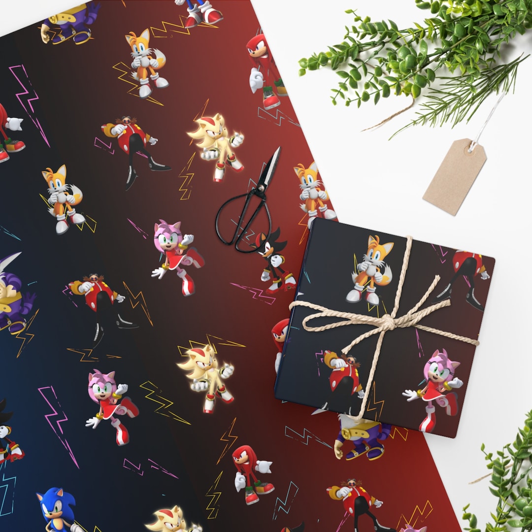 Sonic and Friends Wrapping Paper Sonic the Hedgehog Wrapping Etsy