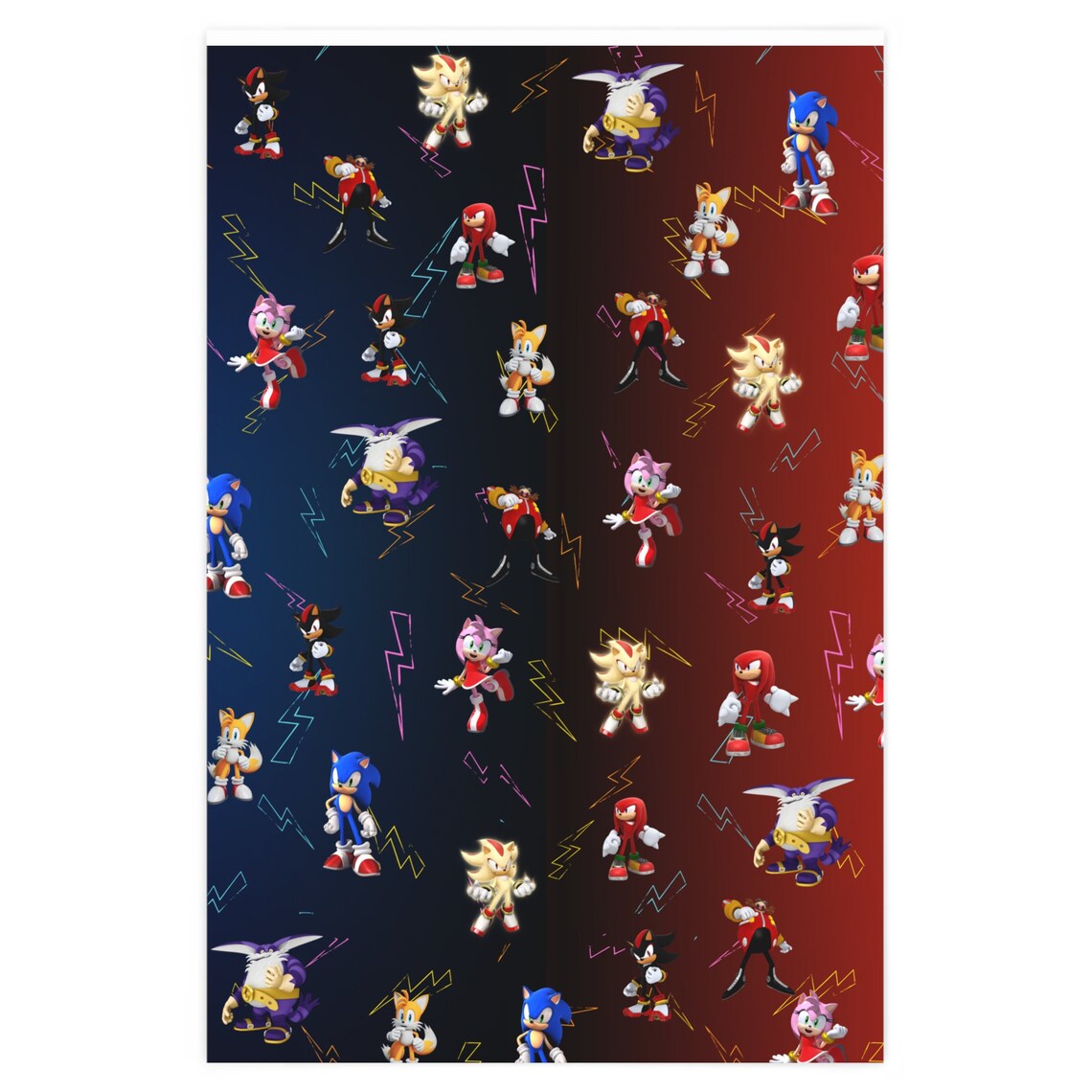 Sonic and Friends Wrapping Paper Sonic the Hedgehog Wrapping Etsy
