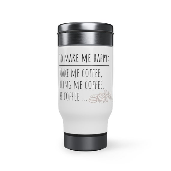 Stainless Steel Travel Mug with Handle, 14oz | Coffee Mug | To Go Coffee  Cup | Cute Travel Coffee Cup | Hot Tea Mug | Cute Coffee Mug