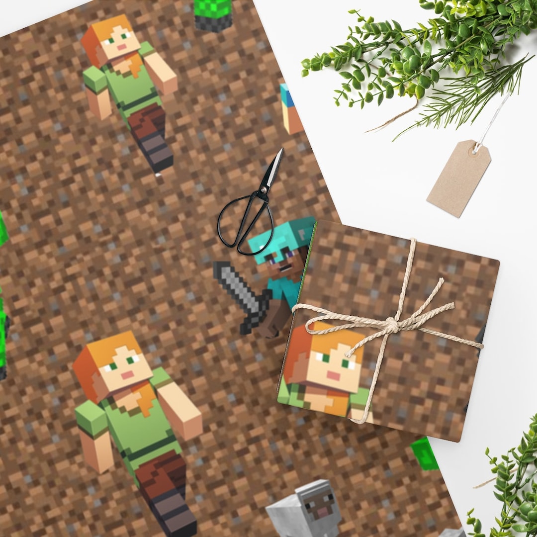 Minecraft Christmas Wrapping Paper 