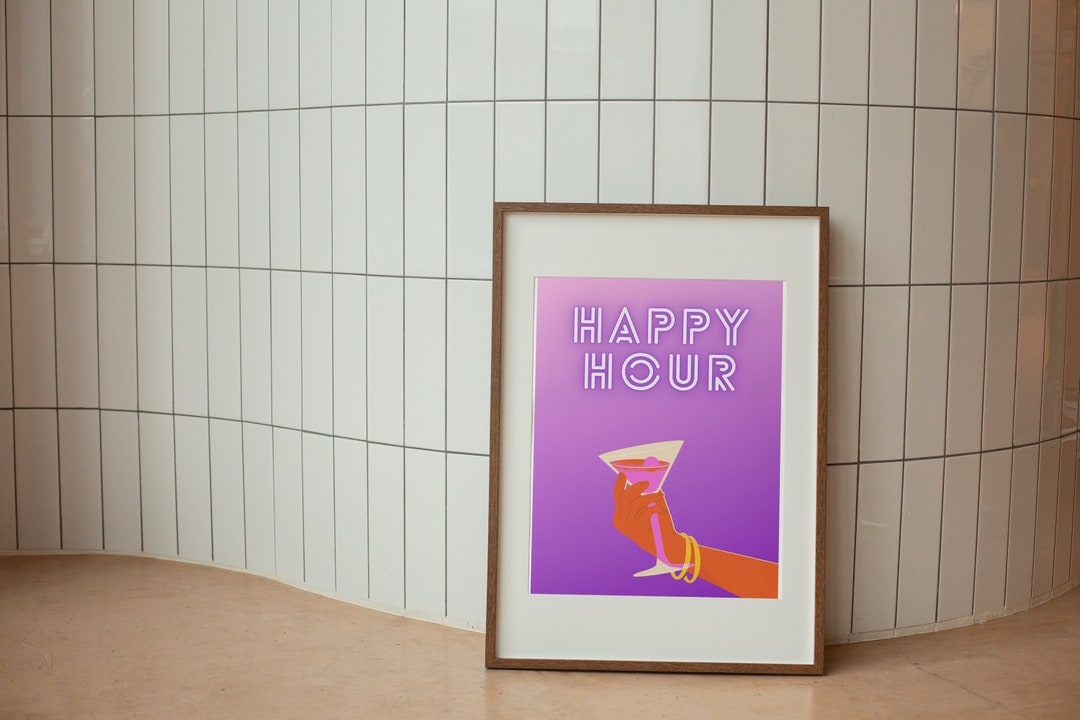 Vanderpump Rules Inspired Happy Hour Wall Decor Bar Wall Art Etsy