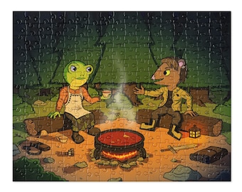 Frog and Rat cooking soup Together: Jigsaw puzzle