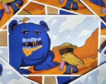 Showdown, Monster vs Traveler: Art Print