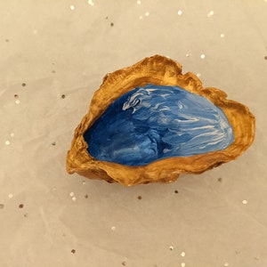 Decadent Gold and Blue Oyster Ring Dish
