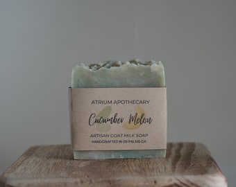 Cucumber melon Handmade Artisan Soap |  Goat Milk | Holiday gift for Her | Spa Scent