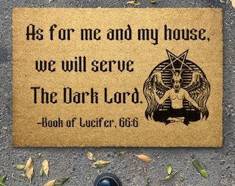 Halloween Doormat Satanic Funny Autumn Fall Coir Doormat Small to Extra Large Sizes Fall Porch Outdoor Decor Welcome Mat Entryway Decor