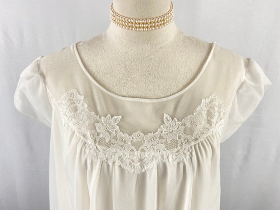 Vintage Chiffon Nightgown by Gaymode Size 36, Ivo… - image 2