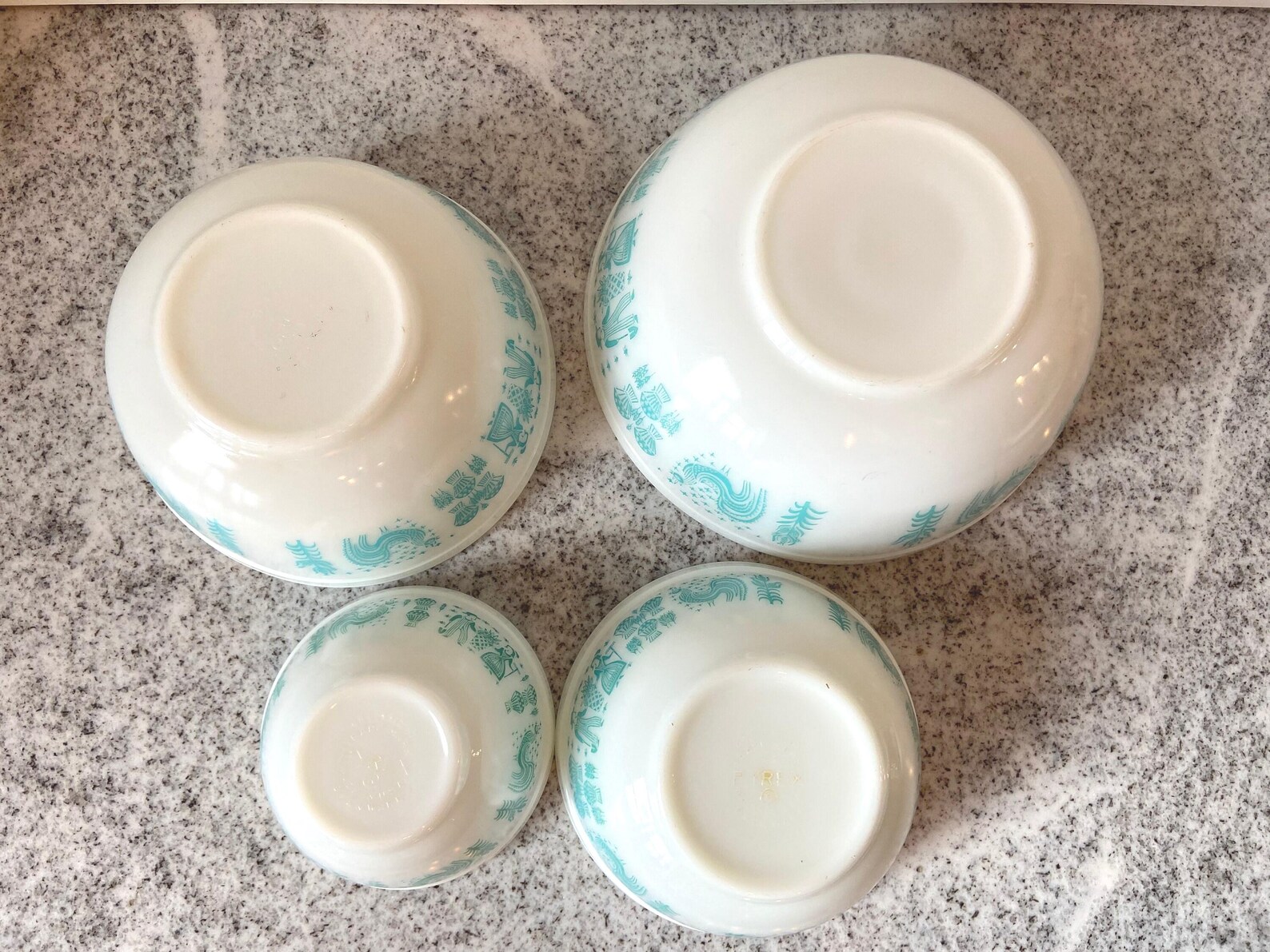 Pyrex Turquoise 404 Amish Butterprint Vintage Pyrex Mixing Bowl Complete Set of 4 401 - 404 ...