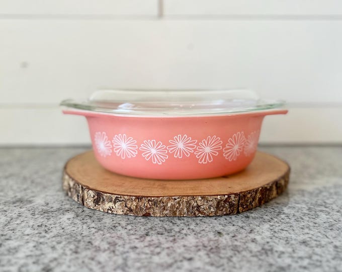 Pink Daisy Vintage Pyrex Oval Covered Casserole Dish With Lid 043 1.5 ...