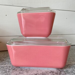 Pink Vintage Pyrex Rare Refrigerator Complete Set of 8 Pieces | 1950s ...