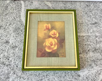 Vintage Framed Rose Print by Marjorie Sharpe, Romantic Blush