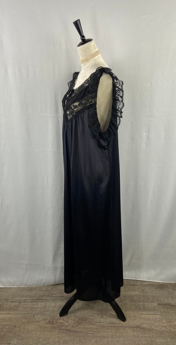 Vintage Starburst Black Lace Nightgown Size 22W, … - image 6