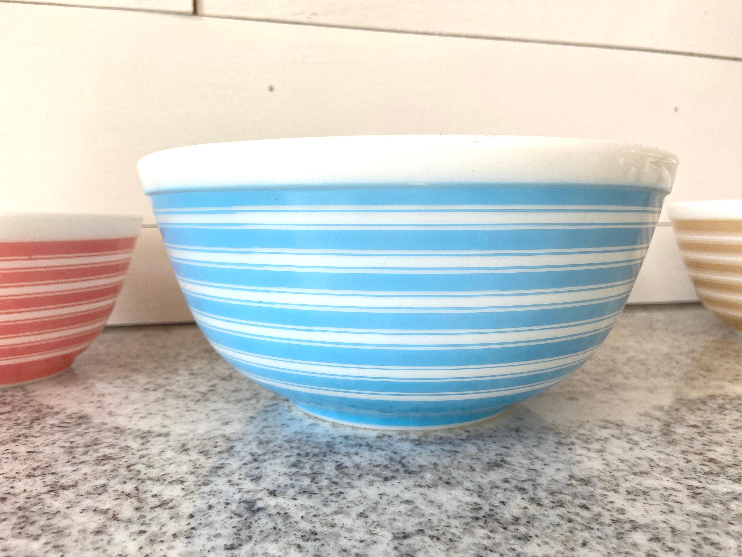 Rainbow Stripes Vintage Pyrex Complete Mixing Bowl Set of 3