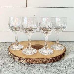 Vintage Villeroy & Boch Arabelle Crystal Wine Glasses, Set of 4 Lead Crystal Goblets, Made in West Germany, Elegant 1970s Barware