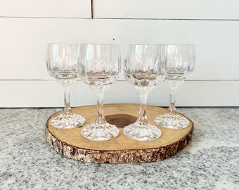 Vintage Villeroy & Boch Arabelle Crystal Wine Glasses, Set of 4 Lead Crystal Goblets, Made in West Germany, Elegant 1970s Barware