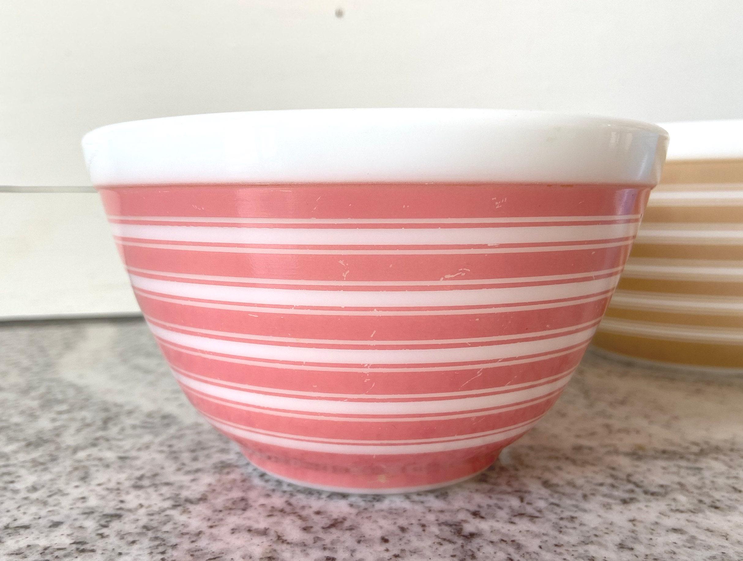 Rainbow Stripes Vintage Pyrex Complete Mixing Bowl Set of 3