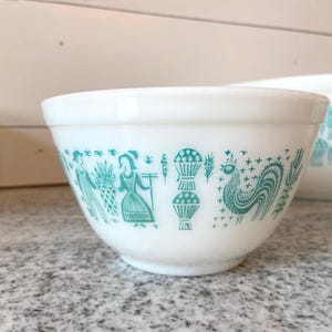 Pyrex Turquoise 404 Amish Butterprint Vintage Pyrex Mixing Bowl Complete Set of 4 401 - 404 ...