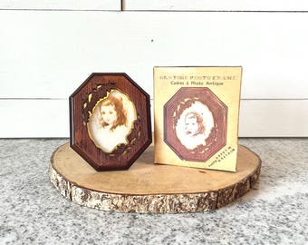 Vintage 3.5x 2.5 Ornate Picture Frame, Small Antique Style Frame, Miniature Tabletop Frame, Retro Home Decor, Collectible Decorative Frame