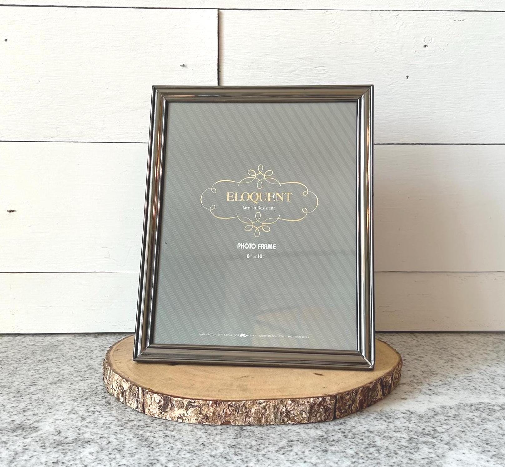 Vintage 1990s Metal Picture Frame With Chrome Trim, Retro 8x10