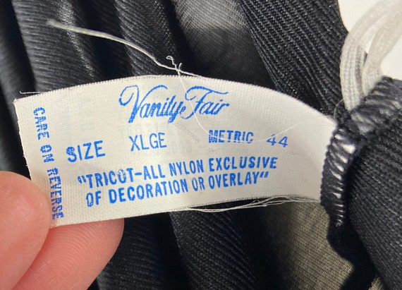 Vintage Vanity Fair Black Satin Pajama Set Button… - image 8