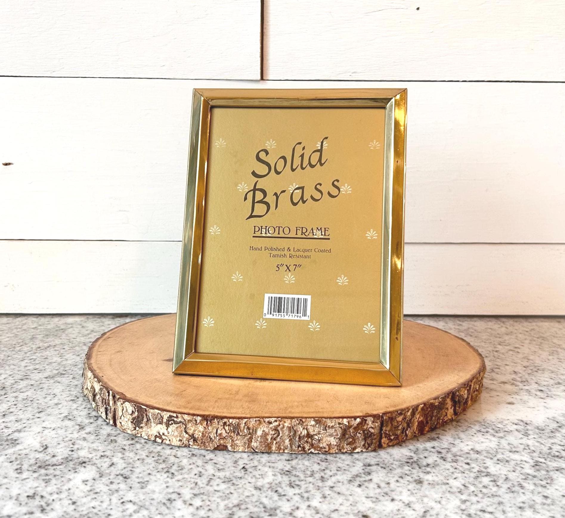 Vintage Solid Brass 5x7 Photo Frame, Hand Polished Lacquered Brass