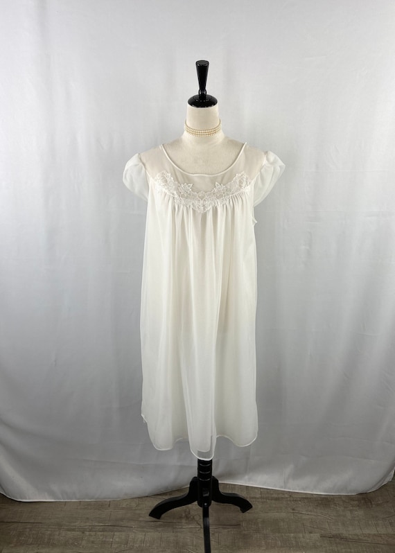 Vintage Chiffon Nightgown by Gaymode Size 36, Ivo… - image 1
