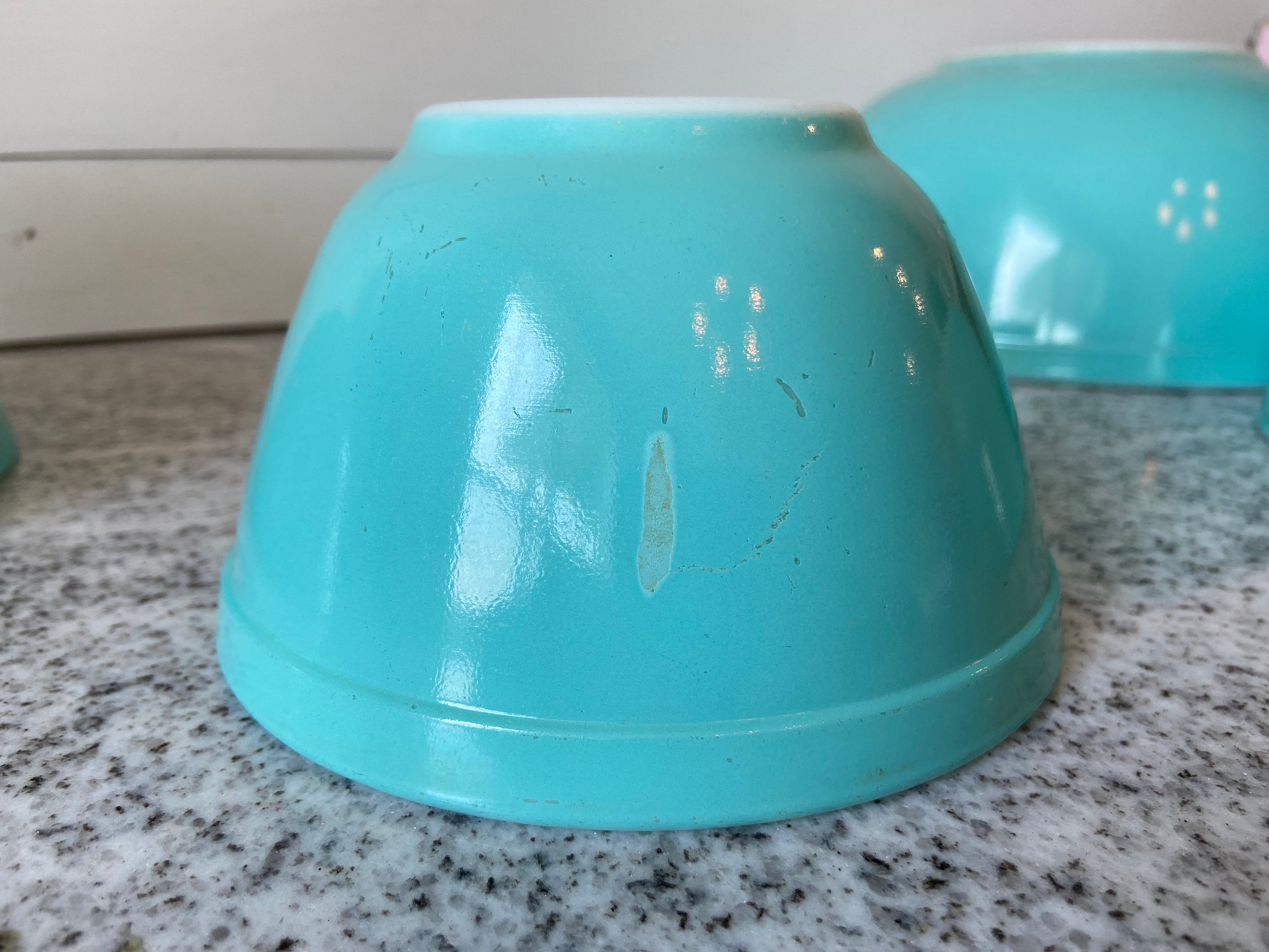 Vintage Pyrex Mixing Bowl Set, Robin's Egg Blue, MCM Turquoise