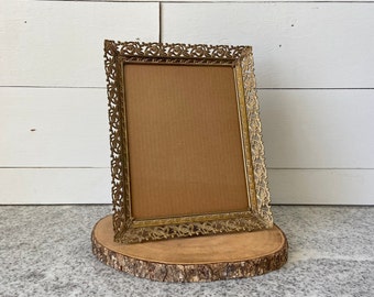 Ornate Antique Gold Style Metal 7x9 Picture Frame, Vintage Baroque Style Floral Scrollwork, Elegant Home Decor, Collectible Photo Frame