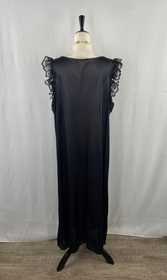 Vintage Starburst Black Lace Nightgown Size 22W, … - image 7