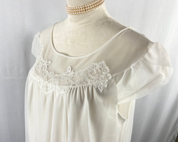 Vintage Chiffon Nightgown by Gaymode Size 36, Ivo… - image 5