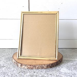 Vintage 8x10 Gold Metal Picture Frame, Ornate Tabletop Photo Frame, Mid-Century Retro Brass-Tone Frame for Portrait or Landscape Display