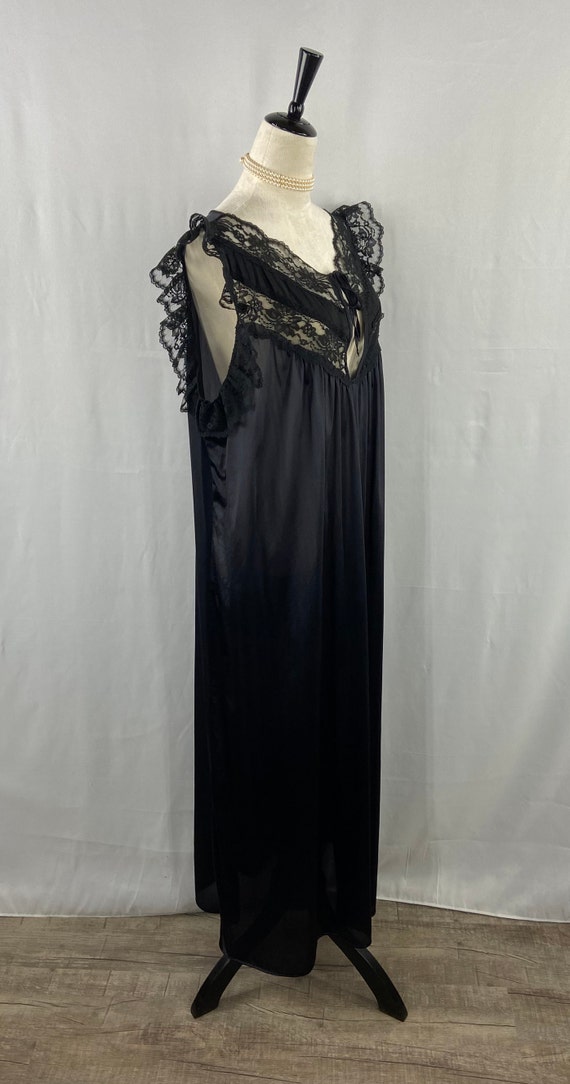 Vintage Starburst Black Lace Nightgown Size 22W, … - image 8