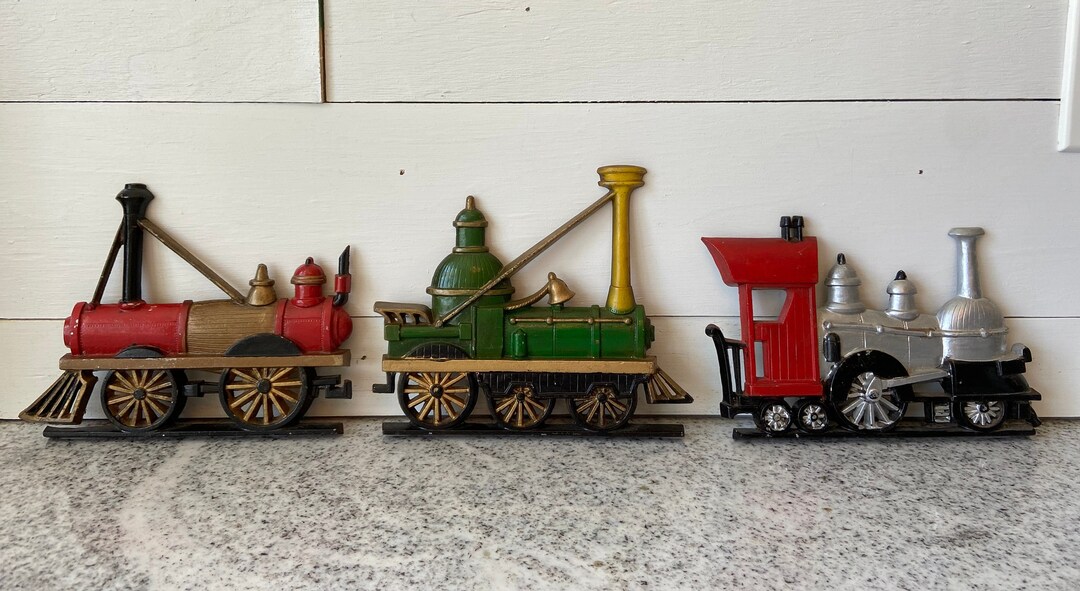 1969 Vintage Sexton Cast Metal Steam Train Engine Wall Plaque Etsy